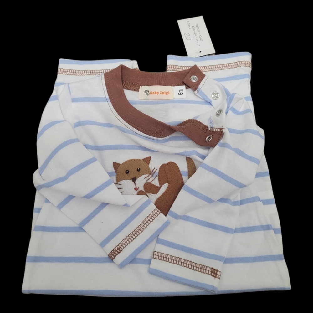 Baby Luigi Boy's Stripe Romper - Picture 7 of 12